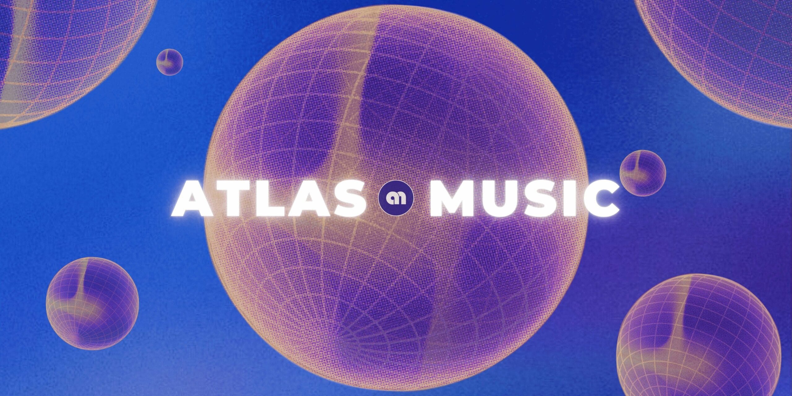 a large ball of music with a blue sky in the background