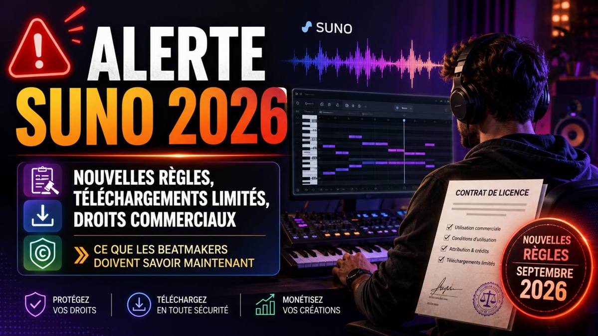 Alerte Suno 2026 nouvelles règles pour beatmakers producteurs et workflow FL Studio