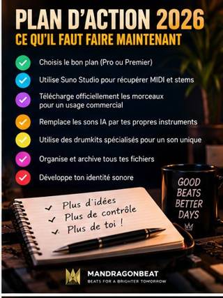 Plan d’action Suno 2026 pour producteurs et beatmakers